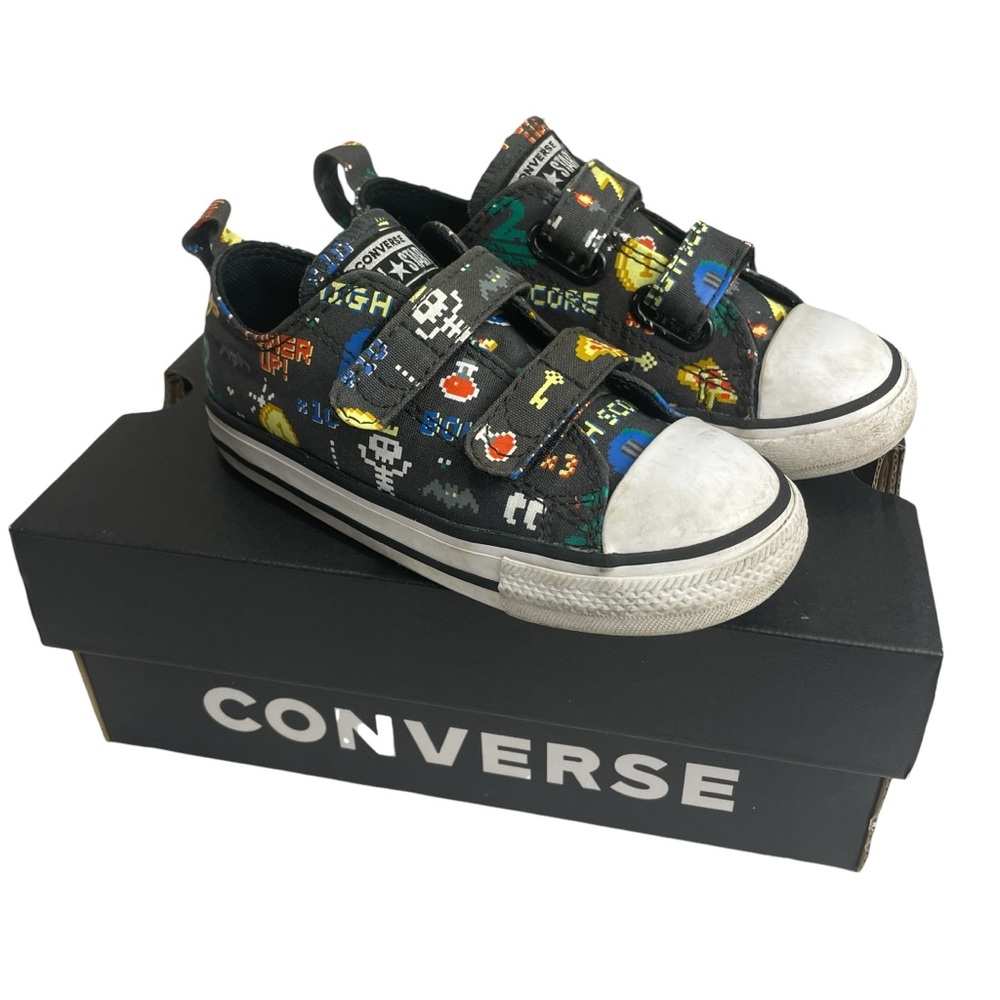 Converse Kids' Strom Wind Gamer Video Game 2 Strap Sneakers Running Shoes Size 9